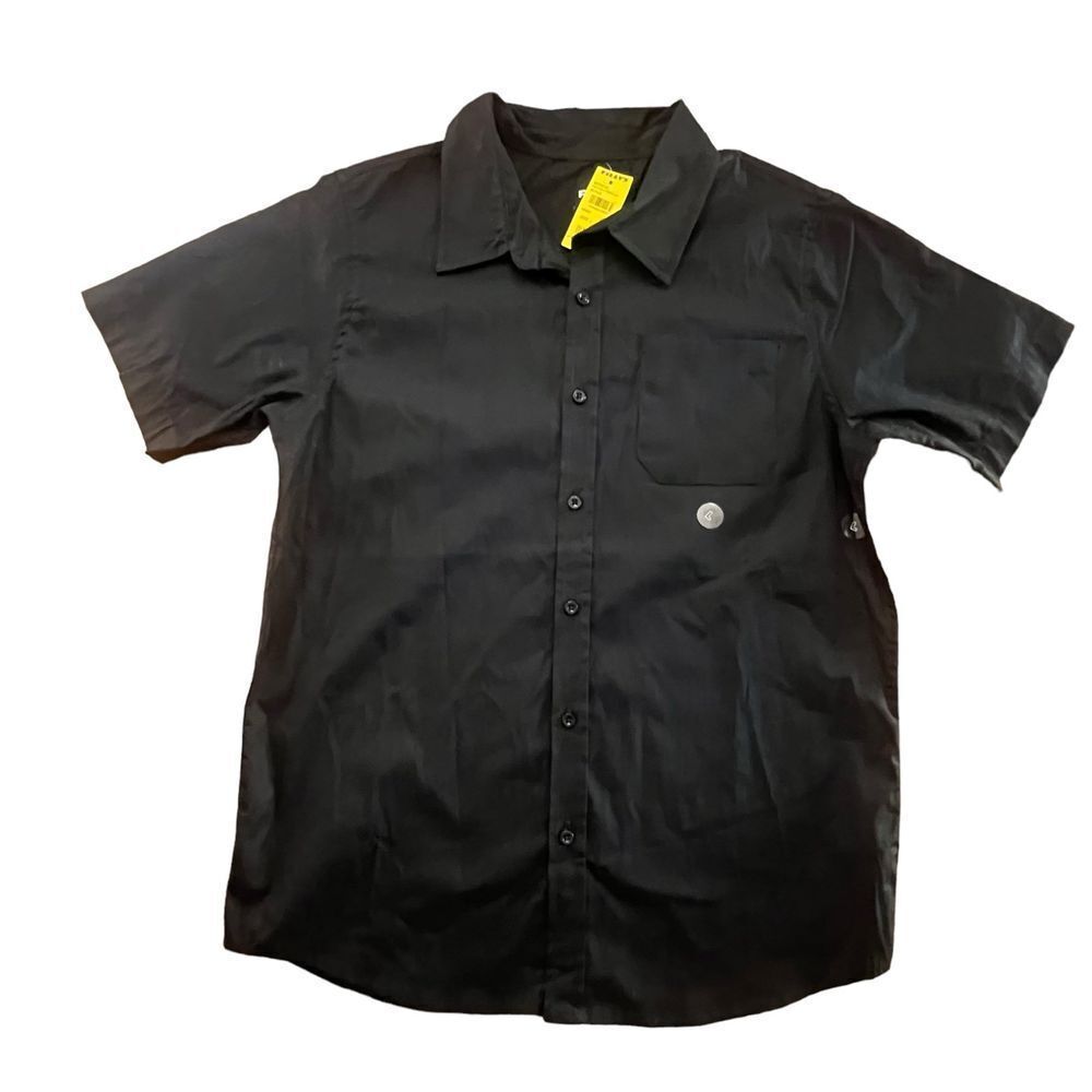 RSQ Tillys‎ NWT Youth Boys Black Button Up Short Sleeve LARGE
